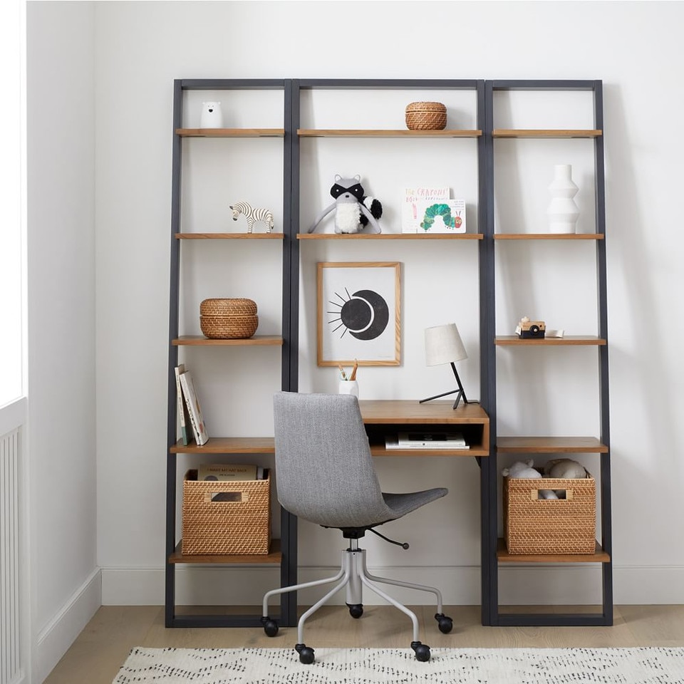 Ladder Shelf Desk + Narrow Bookshelf Set West Elm Australia